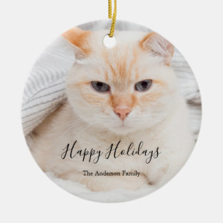 Custom Photo Christmas Ceramic Ornament