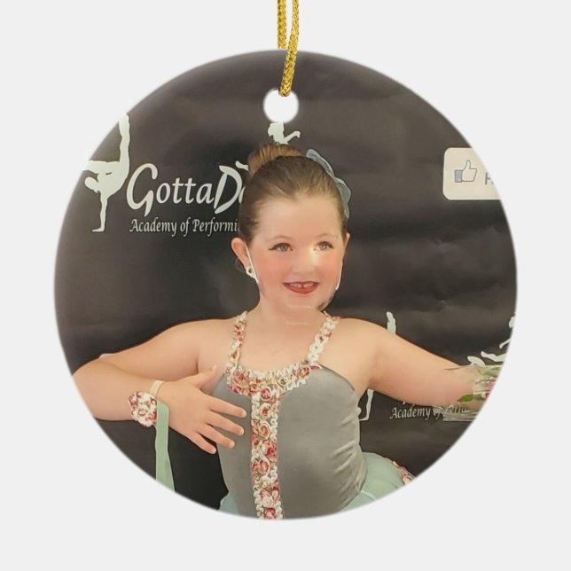 Custom Photo Christmas Ceramic Ornament (Front)