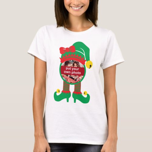 Custom Photo Christmas Elf T_Shirt