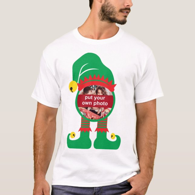 Custom Photo Christmas Elf T-Shirt (Front)