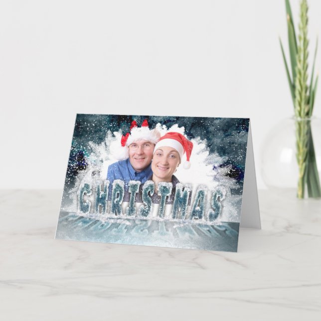 Custom photo Christmas greeting card (Front)