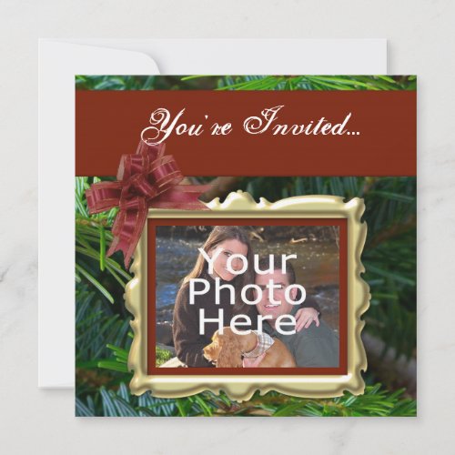 Custom Photo Christmas Holiday Party Invitation