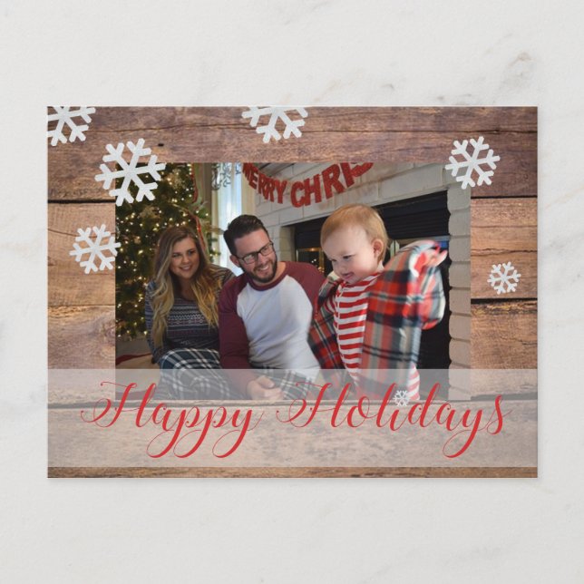 Custom Photo Christmas Holiday Postcard (Front)