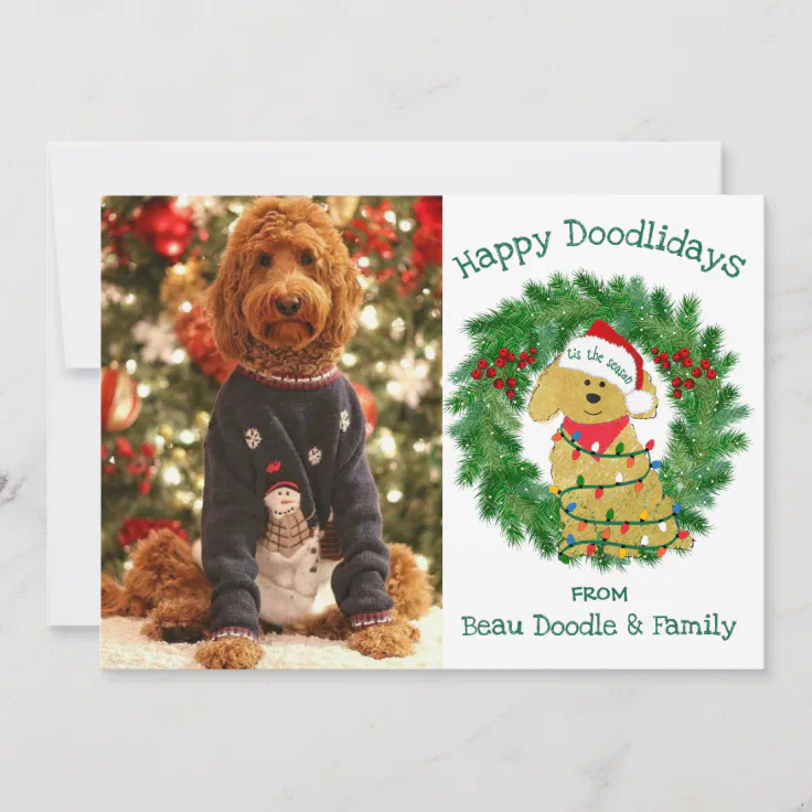 Custom Photo Christmas Lights Goldendoodle Holiday Zazzle