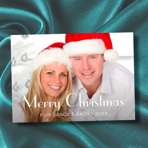 Custom Photo Christmas Modern Chic 2 Side Designs Holiday Card