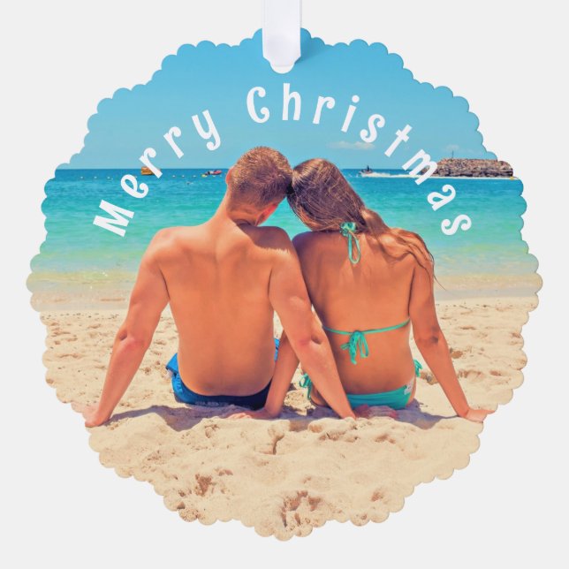 Custom Photo Christmas Ornament Card (Front)