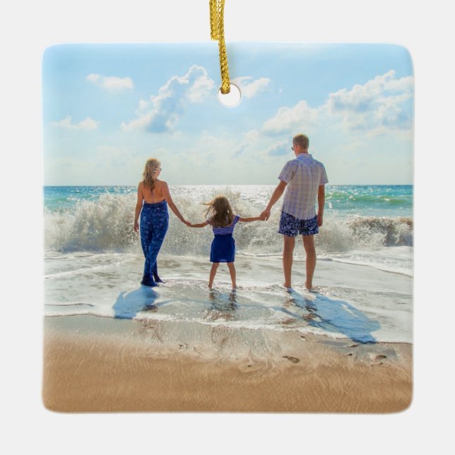 Custom Photo Christmas Ornament with Your Photos (Front)