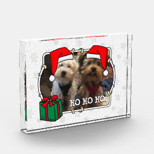 Custom Photo Christmas Santa Hat Pet HO HO HO Acrylic Award