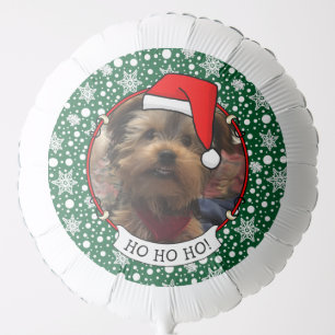 Custom Photo Christmas Santa Hat Pet HO HO HO Balloon