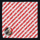 Custom Photo Christmas Santa Hat Pet HO HO HO Bandana<br><div class="desc">Christmas Santa Claus Hat - Fun frame with a Santa hat. HO HO HO! Copyright © Angi Laframboise. Cute,  colorful,  holiday photo template. Custom,  personalized Christmas holiday gifts for pets.</div>