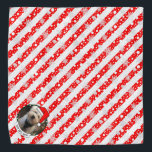 Custom Photo Christmas Santa Hat Pet HO HO HO Bandana<br><div class="desc">Christmas Santa Claus Hat - Fun frame with a Santa hat. HO HO HO! Copyright © Angi Laframboise. Cute,  colorful,  holiday photo template. Custom,  personalized Christmas holiday gifts for pets.</div>