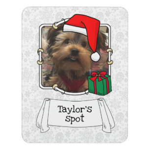 Custom Photo Christmas Santa Hat Pet HO HO HO Door Sign
