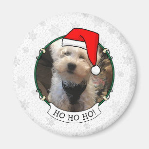 Custom Photo Christmas Santa Hat Pet HO HO HO Magnet