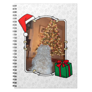 Custom Photo Christmas Santa Hat Pet HO HO HO Notebook