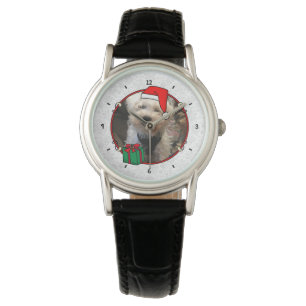 Custom Photo Christmas Santa Hat Pet HO HO HO Watch