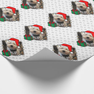 Custom Photo Christmas Santa Hat Pet HO HO HO Wrapping Paper
