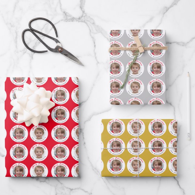 Custom Photo Christmas Wrapping Paper Sheets (Front)