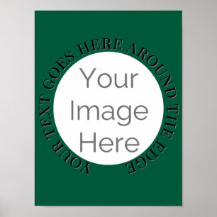 Custom Photo Circle Template – Green Teal Party  Poster