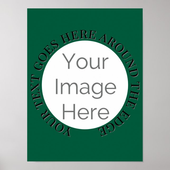 Custom Photo Circle Template – Green Teal Party  Poster (Front)