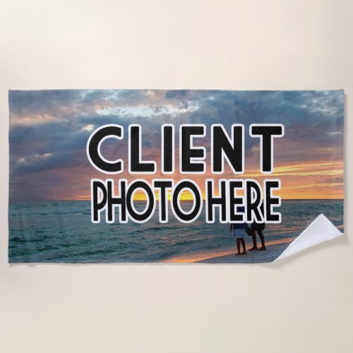 Custom Photo Client Customer  Your Company Logo Beach Towel
