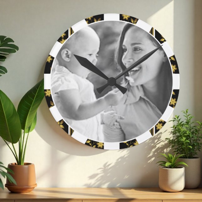Custom Photo Clock, personalize, family, elegant Round Clock (Creator Uploaded)
