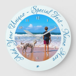 Custom Photo Clock Your Pet Photo and Text Gift