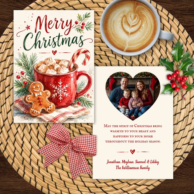 Custom Photo Cocoa and Gingerbread Christmas Card (Creator Uploaded)