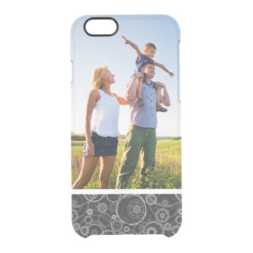 Custom Photo Cogwheels pattern Clear iPhone 66S Case