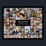 Custom Photo Collage 100 Pictures 100th Birthday Poster<br><div class="desc">Turn your favorite photos into a stunning piece of wall art. This custom photo collage poster is the perfect way to tell your story, capturing a lifetime of memories in one beautiful display. With 100% personalization, you can easily upload your own photos and customize the text, fonts, and colors to...</div>
