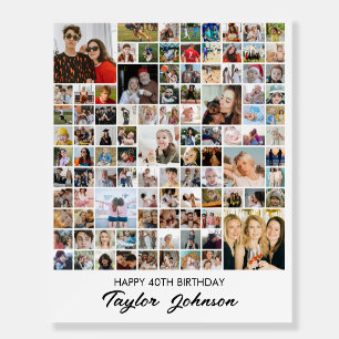Custom Photo Collage 100 Pictures 8x10 16x20 White Foam Board