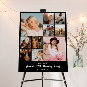 Custom Photo Collage 10 Pictures 11x14 22x28 Black Foam Board