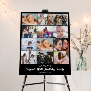 Custom Photo Collage 12 Pictures 11x14 22x28 Black Foam Board