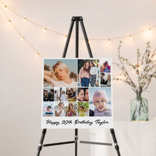 Custom Photo Collage 12 Pictures Grid Square Foam Board
