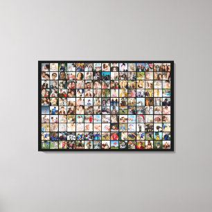 Custom Photo Collage 150 Pictures Grid Canvas Print