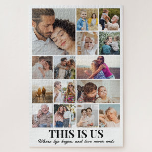 Custom Photo Collage 15 Pictures 20x30 Big Couple Jigsaw Puzzle