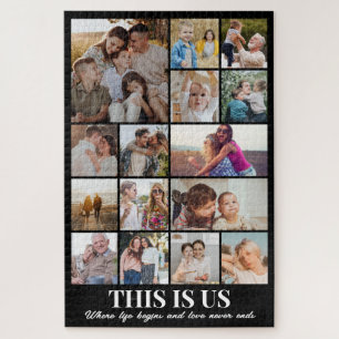 Custom Photo Collage 15 Pictures 20x30 Big Family Jigsaw Puzzle
