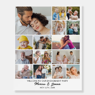 Custom Photo Collage 15 Pictures 8x10 16x20 White Foam Board