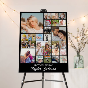 Custom Photo Collage 25 Pictures 11x14 22x28 Black Foam Board