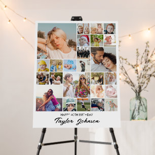 Custom Photo Collage 25 Pictures 11x14 22x28 White Foam Board