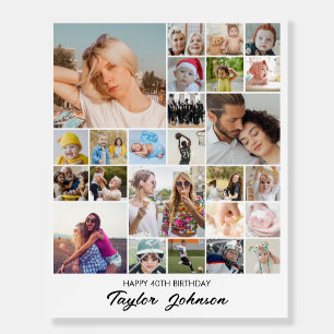 Custom Photo Collage 25 Pictures 8x10 16x20 White Foam Board