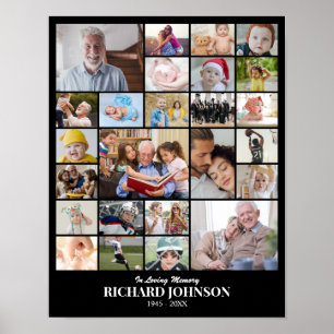 Custom Photo Collage 25 Pictures Grid 11x14 22x28 Poster