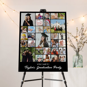Custom Photo Collage 30 Pictures 11x14 22x28 Black Foam Board