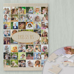 Custom Photo Collage 40 Pictures This is Us Quote Jigsaw Puzzle<br><div class="desc">Custom photo puzzle which you can customize with up to 40 different photos. The wording is lettered in skinny font typography and reads "This Is Us", which you are welcome to edit if you wish. The photo template is ready for you to add your pictures working left to right in...</div>