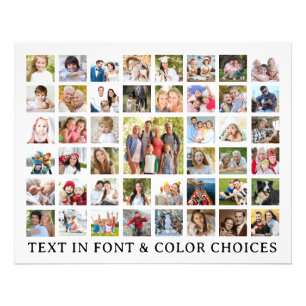 Custom Photo Collage 45 Photos Personalized Print