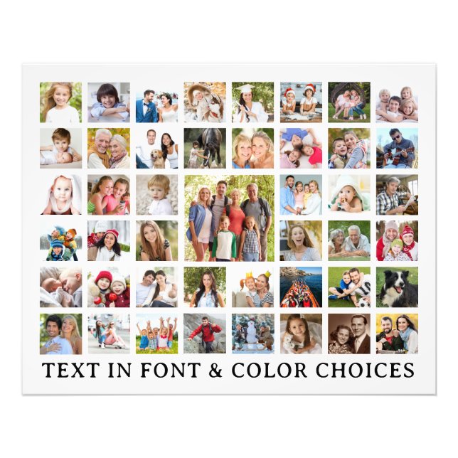 Custom Photo Collage 45 Photos Personalized Print (Front)