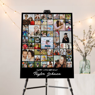 Custom Photo Collage 50 Pictures 11x14 22x28 Black Foam Board
