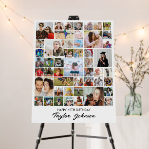 Custom Photo Collage 50 Pictures 11x14 22x28 White Foam Board
