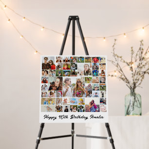 Custom Photo Collage 50 Pictures Party Square Foam Board