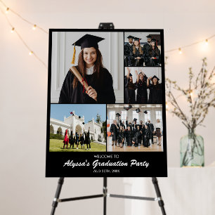 Custom Photo Collage 5 Pictures 11x14 22x28 Black Foam Board