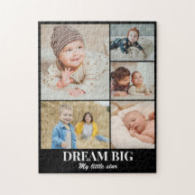 Custom Photo Collage 5 Pictures 11x14 Black